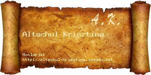 Altschul Krisztina névjegykártya