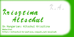 krisztina altschul business card